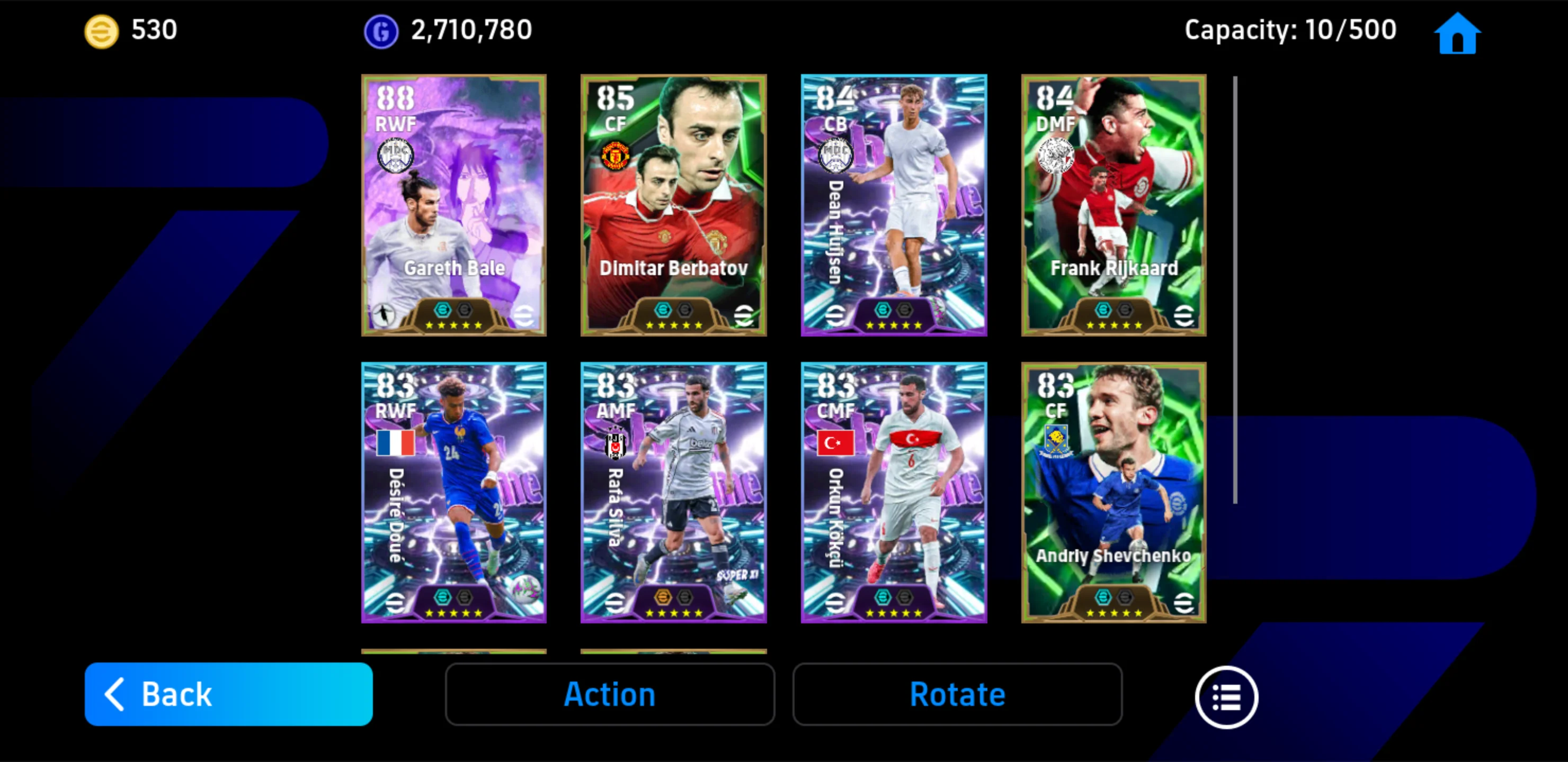 G. Bale [Epic *26 Limited] + D. Berbatov [Epic *25] + Rafa Silva [Showtime *26] + D. Hujisen [Showtime *26] + Khung ổn random Epic daily, highlight  + Hơn 500 coin android