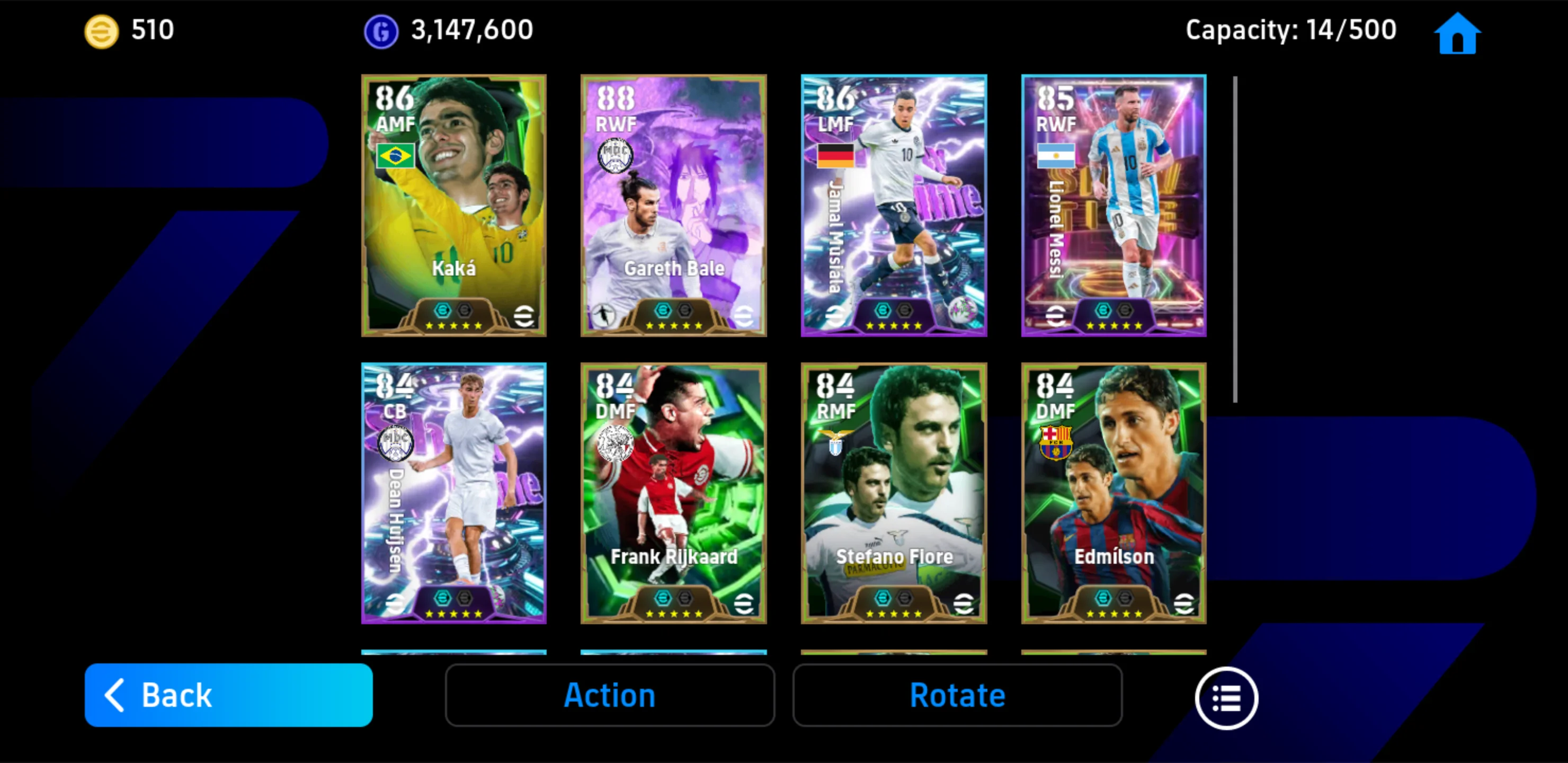 G. Bale [Epic *26 Limited] + Jamal Musiala [Showtime *26] + Edmilson [Epic *25] + Kaka [Epic *25] + Stefano Fiore [Epic *25] + D. Hujisen [Showtime *26] + Khung ổn random Epic daily, highlight + Hơn 500 coin android