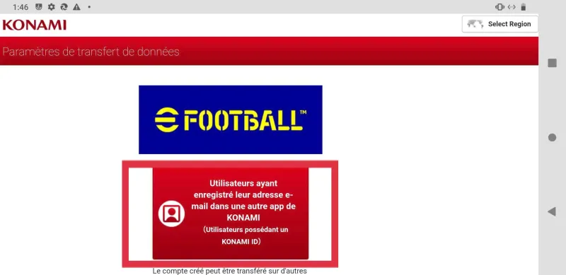 Hướng dẫn login eFootball Mobile bước 4