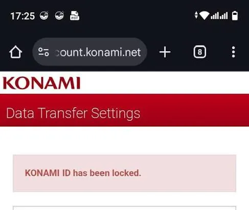 Hướng Dẫn Fix Lỗi "Konami ID Has Been Locked"