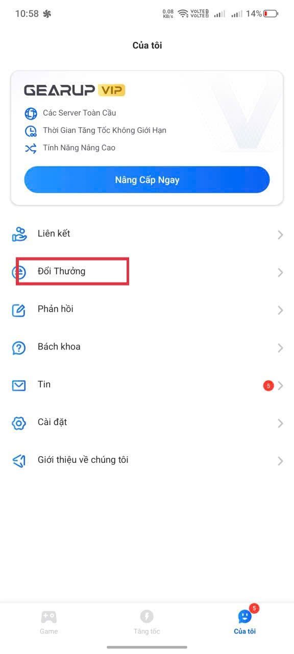 Hướng dẫn mở Profile GearUP Mobile