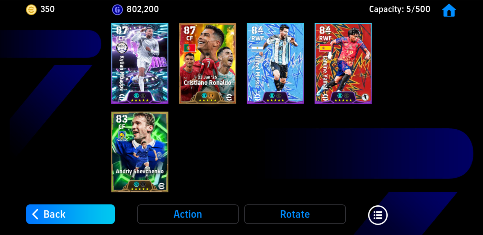 Acc: CR7 [Bigtime *26] + Kylian Mbappé [Showtime *26] + Hơn 350 coin android